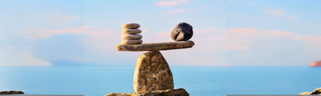 balanced stones on the beach