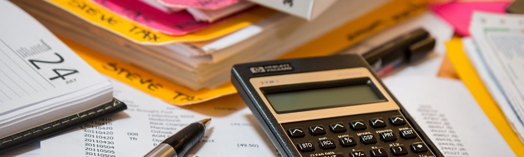 calculator and tax forms